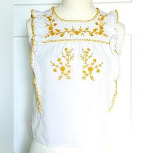 Cotton & Rye Embroidered Ruffle Tank Top Girls Size 7